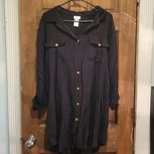 Long, light weight button down shirt